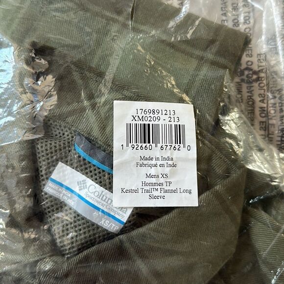 Columbia‎ Men's Green Plaid Omni-Wick Kestrel Trail L/S Flannel Sz XS NWT IN PKG - Picture 6 of 7